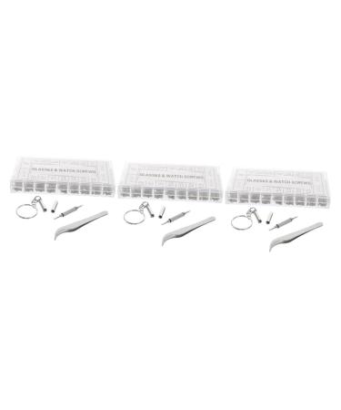 Ultechnovo look at 3 boxes of glasses screw sunglasses repair set for glasses glass glasses watch glasses screwdriver kit clock suite toolbox nose pads zinclegation 11x6.7cmx3pcs as shown x 3 pieces