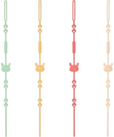 4pcs Adjustable Silicone Baby Dummy Clips - Non-Slip Pacifier & Teething Toy Chains - Buy Online on GoSupps.com