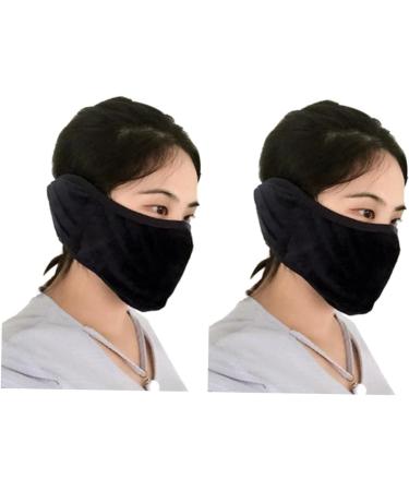 Clispeed Dustproof Winter Face Mask - 2 Pack Earmuffs for Men & Women - Anti-Dust Mouth Muffle - Black - Buy Online on GoSupps.com