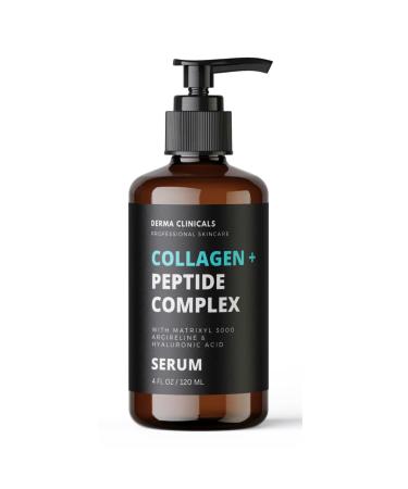 Collagen Peptide Serum with Matrixyl 3000 + Argireline Hyaluronic Acid Serum Anti-Aging Collagen Face Serum Firming and Plumping Anti-Wrinkle Serum for face - 4oz