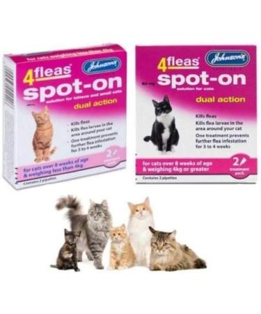 Johnson's Cat Kitten 4 fleas Dual Action Spot-on Solution Kills Fleas Dead (over 8 wks under 4kg) - Buy Online on GoSupps.com