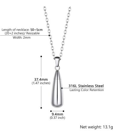 Personalized Prosteel Urn Chain Cross Necklace 18k Gilded Memorial Ash Pendant with Stainless Steel Chain | Life Tree Trailer Jewelry - Buy Online on GoSupps.com