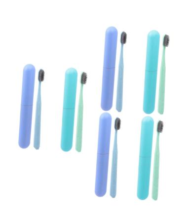 Healvian 6 STK toothbrush set travel toothbrush portable toothbrush soft manual toothbrush with long handle gum care toothbrush household toothbrush box travel