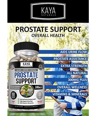 Kaya Naturals Prostate Support Supplement | Saw Palmetto DHT Blocker for Hair Growth, Sleep, Bladder Control & Stamina | 60 Capsules - Buy Online on GoSupps.com