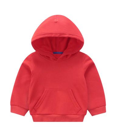 Taigood Boys Hoodie Girls Sweatshirt Spring Winter Warm Top for Kids Baby Hoody and Jumper for 1-7 Yesrs 3-4 Years Red