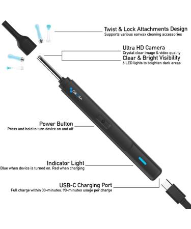 EarScope Ear Cleaner Wireless Otoscope with Camera & LED Light Ear Wax Removal Kit for All Ages Best Ear Care Products for iPhone & Android - Buy Online on GoSupps.com