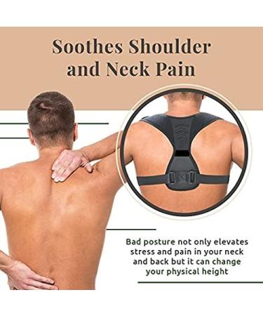 Posture Corrector for Men & Women | Adjustable Upper Back Brace for Neck Back & Shoulder Pain Relief - Universal Fit - Buy Online on GoSupps.com
