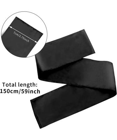 Satin Eye Mask Set - 2Pcs 62inch Adjustable Blindfolds for Travel, Nap, Meditation - Black+Pink - Buy Online on GoSupps.com