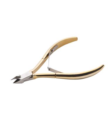 Wohlstand Professional Gold-Plated Carbon Steel Cuticle Nippers Cuticle Nipper Professional Cuticle Cutter Stainless Steel Cuticle Scissor Double Spring 6mm Jaw for Dead Skin and Cuticle Clippers