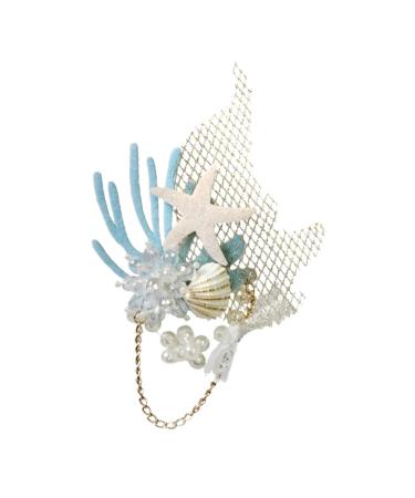 Beavorty 1PC hair barrette beach party hair headdress pearl hair clips bridal headpieces for wedding girl hair clips mermaid hair clips women's hair pin bride crystal hair accessories