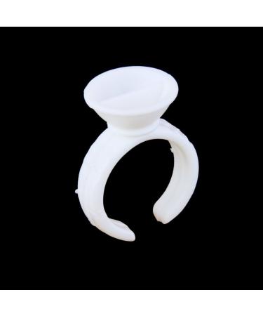 ROSENICE Disposable Glue Holder Rings for Eyelash Extensions - 100pcs White | International Shipping Available - Buy Online on GoSupps.com