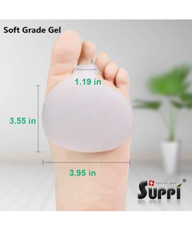 Forefoot Cushion Pads - Soft Gel Inserts for Men and Women - Relieve Callus Metatarsal Foot Pain - 2 Pair - Buy Online on GoSupps.com