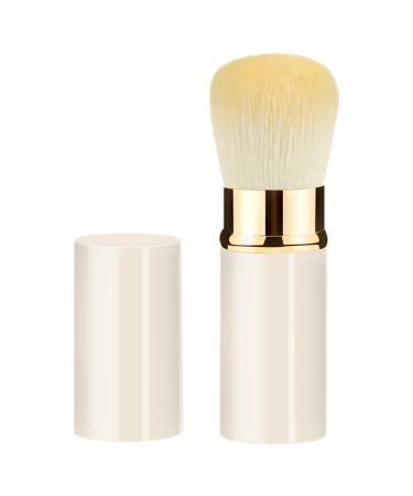 Retractable Makeup Brush - Small Multipurpose Cosmetics Brushes - Portable Powder Brushes Soft Face Makeup Brush for Sunscreen Bronzing Powder White
