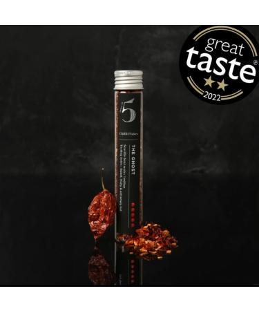 Chilli No. 5 - The Ghost Dried Ghost Chilli Flakes 15g Glass Tube - Buy Online on GoSupps.com