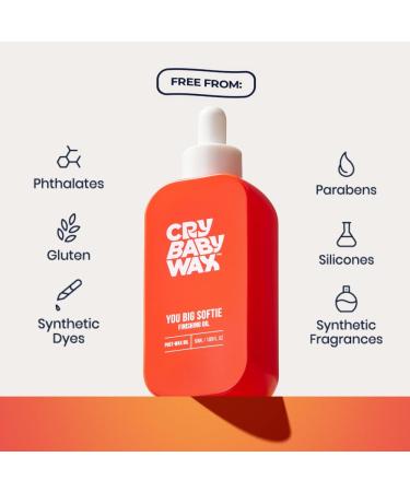 Crybaby Wax You Big Softie Finishing Oil 1.69 fl oz | 92% Organic Post-Wax Body & Face Oil Fast-Absorbing Hydrating Blend Removes Residual Wax Vegan & Fragrance Free - Buy Online on GoSupps.com