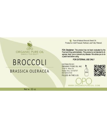 Buy 100% Pure Broccoli Seed Oil - 32 oz | Non-GMO Virgin Carrier Oil for Skin Hair Nails | Hydrating & Moisturizing | Premium Therapeutic Grade - Buy Online on GoSupps.com