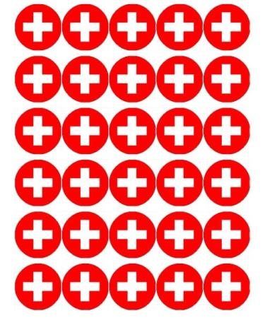 30 Switzerland Swiss Flags Cupcake Toppers Edible Wafer Paper Fairy Cake Toppers Birthday Cake Decorations