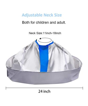Haircut Capes for Adults & Kids - Foldable Salon Apron Umbrella Cape in Silver & Blue - Buy Online on GoSupps.com
