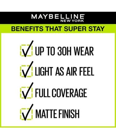 Maybe-lline New York Super Stay Full Coverage Liquid Foundation - Matte Finish 30HR Wear Transfer Proof Natural Ivory - 1.01 Fl Oz - Buy Online on GoSupps.com