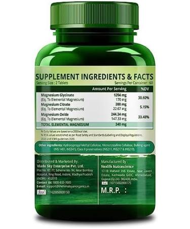 Magnesium Citrate Glycinate Oxide Complex Supplement - 120 Tablets | Supports Sugar Level, Heart Health & Strong Bones for Men & Women - Buy Online on GoSupps.com