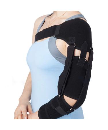 Enshey Shoulder Brace Support Correct Belt -Compression Pad Sleeve for Right or Left Upper Arm & Shoulder Support with Adjustable Straps for Stroke Hemiplegia Subluxation Recovery