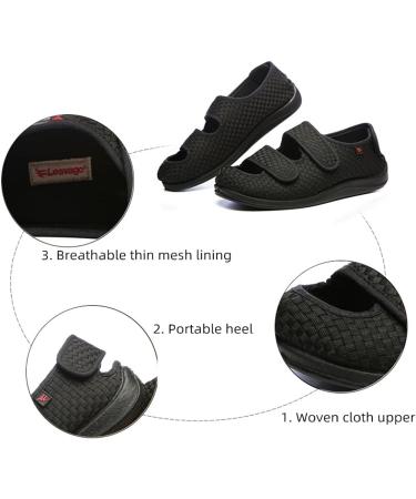 Fohapfam Mens Diabetic Slippers | Extra Wide Swollen Feet Sandals | Adjustable Hallux Valgus Recovery | Arthritis Elderly Indoor/Outdoor - Blue - Buy Online on GoSupps.com