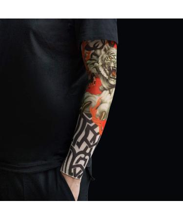Gospire 6 Pcs Stretchy Nylon Fake Tattoo Sleeves - Halloween Body Art Arm Stockings for Men and Women - Buy Online on GoSupps.com