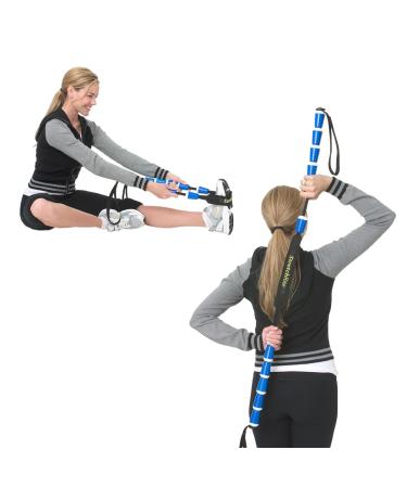 Prostretch StretchRite Physical Therapy Full Body Stretching Strap with Grip Handles for Sore and Tight Muscles Includes Coaching Guide Blue/White