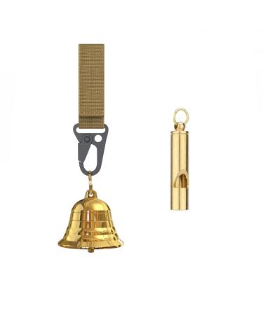 kcrygogo Solid Brass 2" Loud Bear Bell for Hikers,with Silencer and Emergency Whistle for Survival, Hiking, Biking, Fishing, Climbing