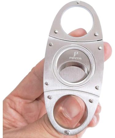 PIPITA Cigar Cutters 2pcs/Pack Stainless Steel Super Sharp Guillotine Cutter with Double Blades Perfect for Cigars Portable with bag - Buy Online on GoSupps.com