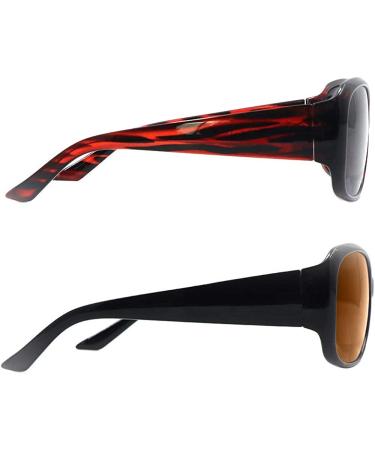 HyKaada 2 Pack Bifocal Reader Sunglasses 1.5x UV Protection Sun Reading Glasses - Designer Colors with 2 Pouches - Buy Online on GoSupps.com
