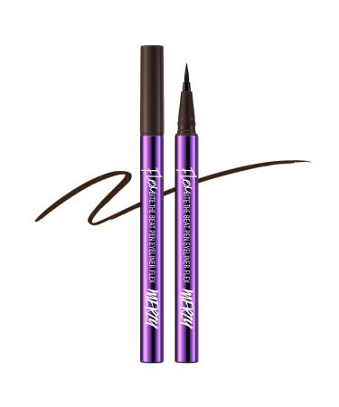 MERZY Bite The Beat Pen Liquid Eye Liner Flex | Waterproof Eyeliner  Long Lasting  Smudge-Resistant  High-Intensity Color | PF2  Brown