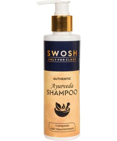 SWOSH Ayurvedic Shampoo for Hair Fall Control | Enriched with Amla Onion Brahmi & 15 Herbs | All Hair Types | 200 ml - Buy Online on GoSupps.com