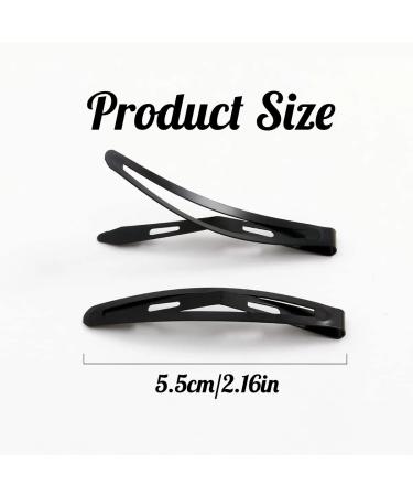 24 Pcs Black Snap Hair Clips - Metal No-slip Barrettes for Women and Girls - Small Hair Clips for Makeup Styling - Oval Clips - Buy Online on GoSupps.com