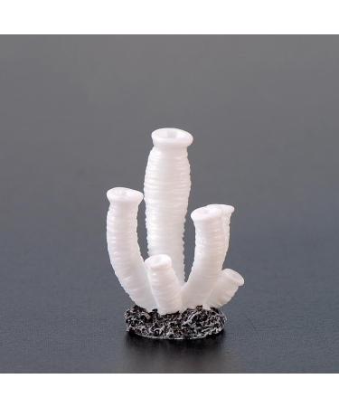 Movoja 2 PIECES - Aquarium Decoration Corals - for fresh and salt water - Decoration Coral Aquaristics - 6 White Coral 6 White