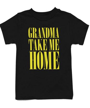Baby Moo's Grandma Take Me Home Grunge Music Band Baby Toddler & Kids T-Shirt | Unisex Cool Rock Music Short Sleeve Top | Alternative Kids Gifts UK 1-2 Years Black