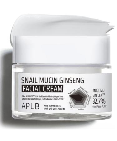 APLB Snail Mucin Ginseng Facial Cream | SNAIL MU GIN CEN 32.7% 1.86 FL.OZ/Korean Skincare Wrinkle care Pore care Improve elasticity for firm skin