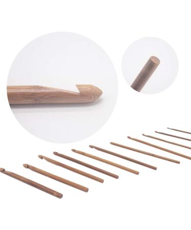 LAMXD Wooden Yarn Bowl Holder with 12 Bamboo Crochet Hooks - Handmade Wool Storage Organizer for Knitting & Crochet - 15 cm - Buy Online on GoSupps.com