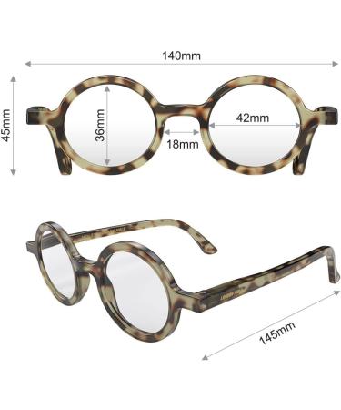 Moley London Round Reading Glasses 1.0x | Stylish Grey Tortoiseshell Readers for Men, Women, Unisex - Buy Online on GoSupps.com