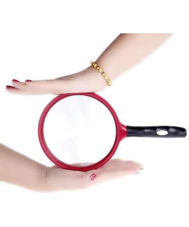 Magnifier Magnifying Glass 10 Times Old Man Reading Handheld High-Definition Glass Large Diameter 130Mm to See Map Book 13 cm Diameter Glass Lens Non-Slip Handle Lofty Ambition - Buy Online on GoSupps.com