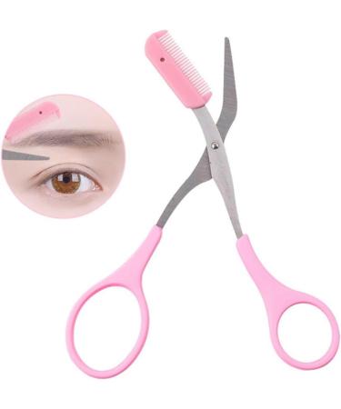 XCVFBVG Scissors Eyebrow Trimmer Scissors Comb Stainless Steel Brow Hair Scissors Clips Shaping Razor Grooming Trimmer Makeup Accessories(Color:Pink) - Buy Online on GoSupps.com