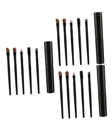 Healeved 15 Pcs Eyeshadow Brush Kit Liner Brush for Eyes Eyeshadow Brush with Case Blackriflecoffee