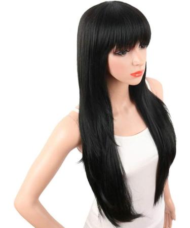 Buy GCX-Wcke Long Straight Black Synthetic Wig - Beautiful Black Hair Wig for All Occasions - Buy Online on GoSupps.com