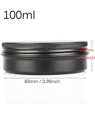 Zeoabsy 10 Pieces 100ml Matte Black Aluminum Empty Jars - Round Doses with Screw Cap for International Shipping - Buy Online on GoSupps.com