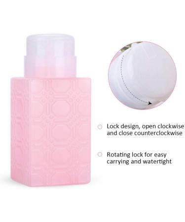 Portable Refillable Pump Dispenser Bottle Nail Art Polish Makeup Remover Lotion Container Alcohol Pump Dispenser Bottle for Nail Polish Remover Glass Push Down Makeup Liquid Square Pink - Buy Online on GoSupps.com