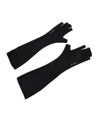 FRCOLOR 1 Pair Nail Gloves Fingerless Gloves Gel Nail Led Lamp Gel Manicure Gloves Uv-resistant Manicure Gloves Manicure Tools Uv Shield Gloves Mj03 Sun Protection Polyester 25X9X0.4CM