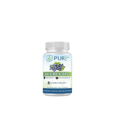 PURE Quercetin+ Premium Quercetin Bromelain Rutin Wellness Supplement 60 Capsules 30-Day Supply