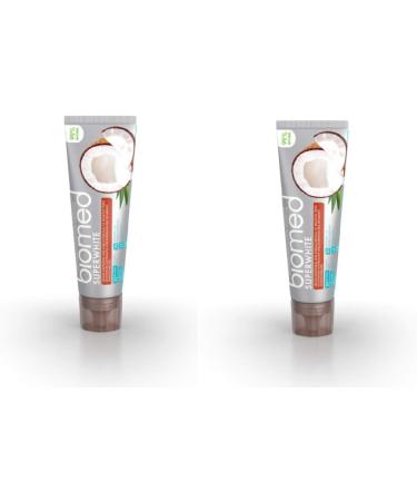 BIOMED Super White Fluoride-Free Coconut Oil Toothpaste - 99% Natural Ingredients Value Pack 100g x 2 - International Shipping Available - Buy Online on GoSupps.com