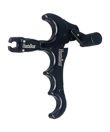 HuntaBear Bow Release for Compound Bow, 360 Rotate Caliper Thumb Release Archery Accessories Black 4 Fingers Thumb Release