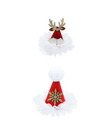 Beaupretty Santa Hat Hair Clip Christmas hairpin Kids Christmas Hairpin Christmas Barrettes Clips cute clips for women girl Christmas Clip cloth props aldult Xmas Hat Hair Clips